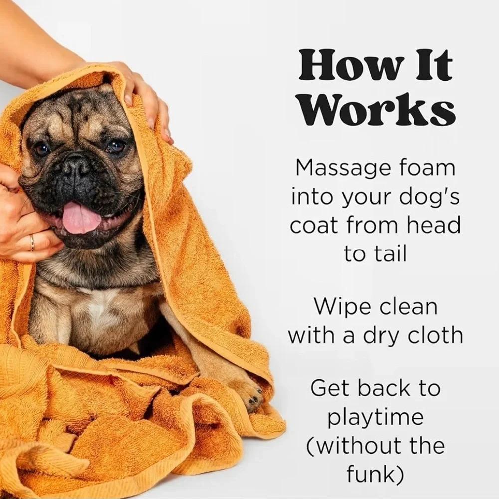 Pet-Pourri Dog Shampoo Rinse Free Foam Deodorizing Dry Wash For Pets 6oz Refresh